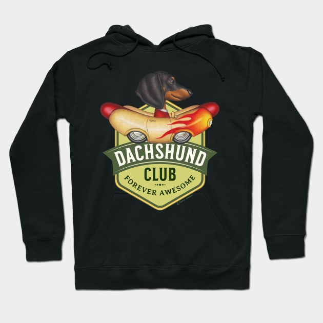 Dachsund Club Flame Car Hoodie by Danny Gordon Art